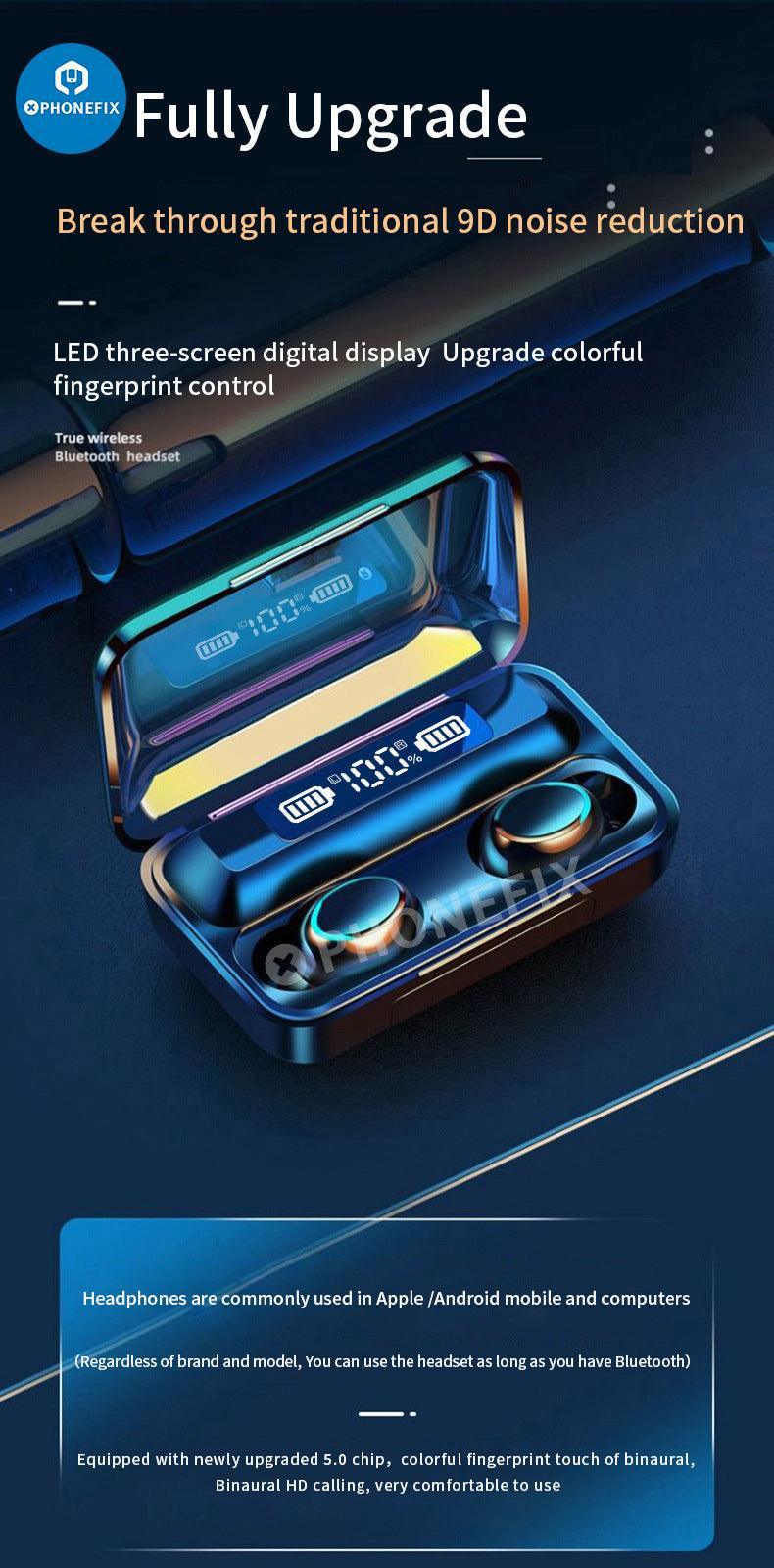 F9-5C Wireless Bluetooth Earphones Noise Reduction Earbuds With LED - Image 16