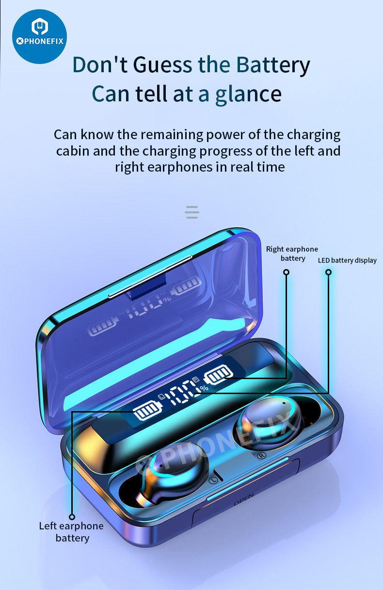 F9-5C Wireless Bluetooth Earphones Noise Reduction Earbuds With LED - Image 19