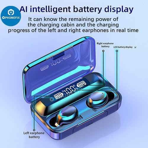 F9-5C Wireless Bluetooth Earphones Noise Reduction Earbuds With LED - Image 2