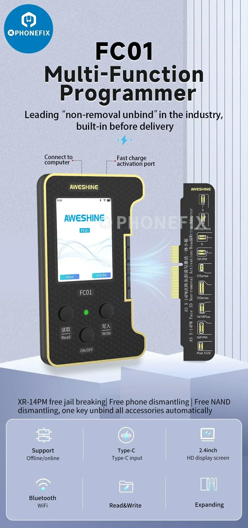 FC01 Face ID Dot Matrix Battery Activation Programmer For iPhone - Image 11
