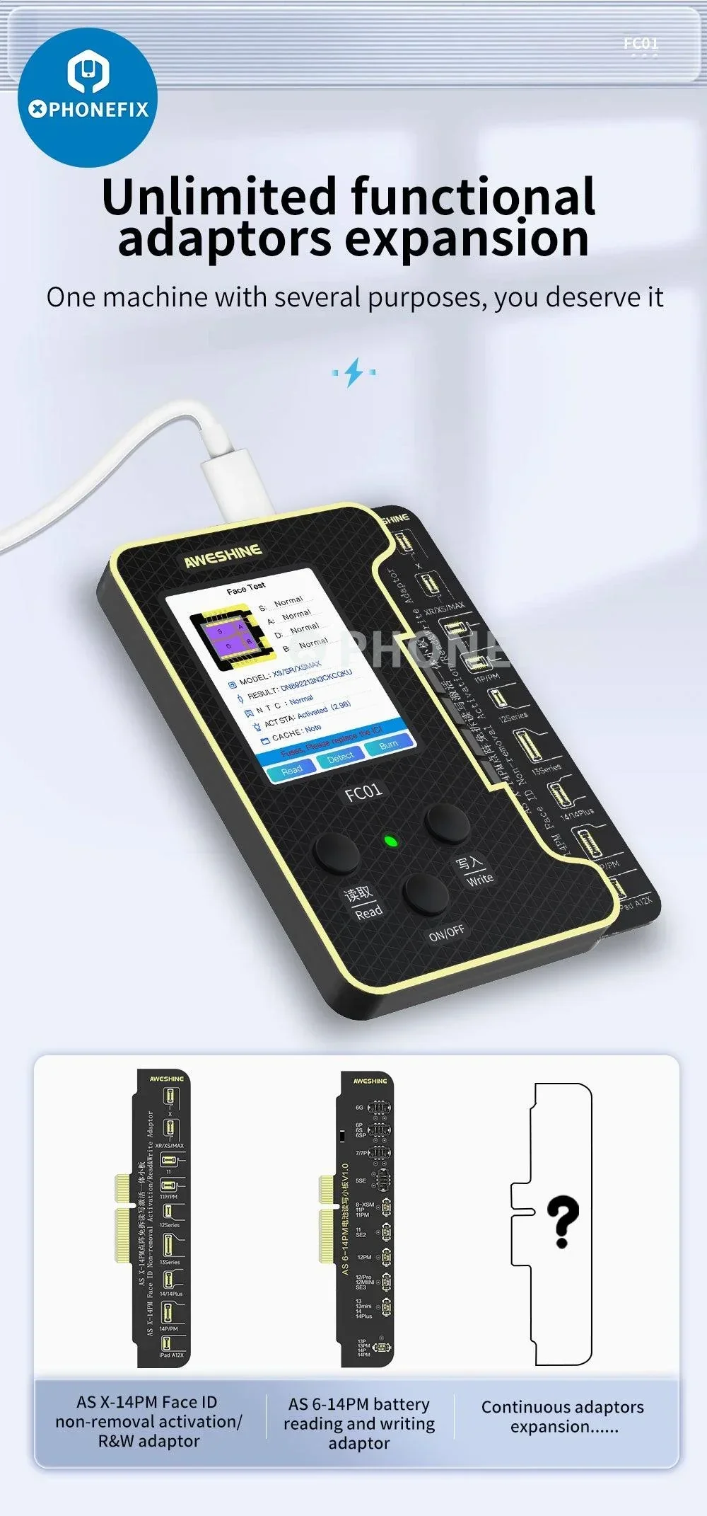 FC01 Face ID Dot Matrix Battery Activation Programmer For iPhone - Image 14
