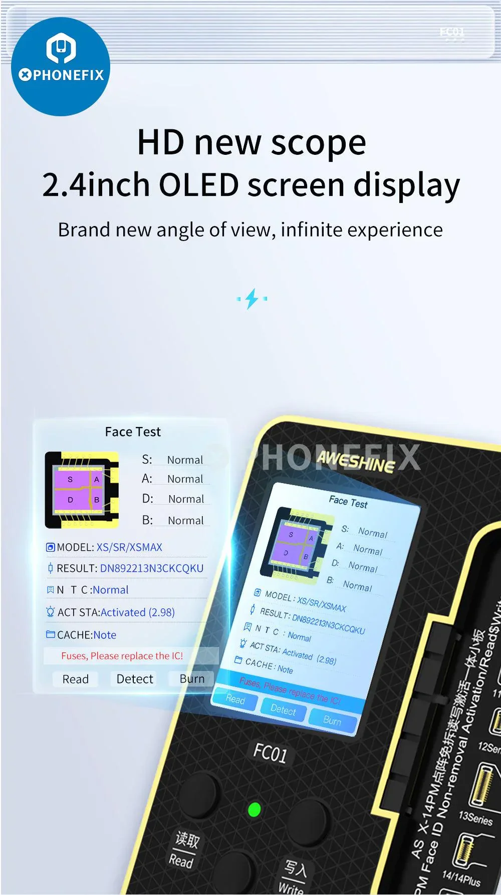 FC01 Face ID Dot Matrix Battery Activation Programmer For iPhone - Image 17