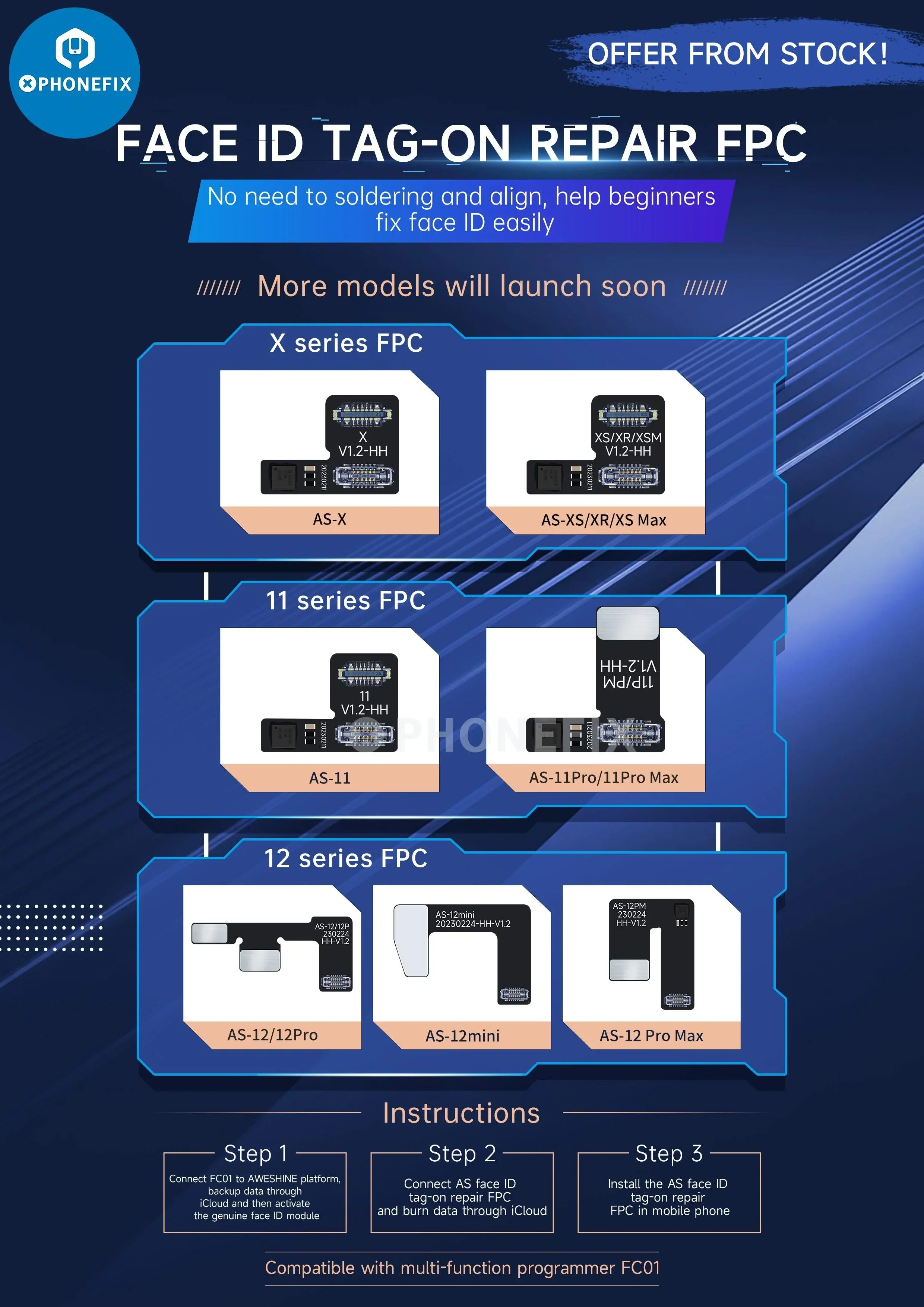 FC01 Face ID Dot Matrix Battery Activation Programmer For iPhone - Image 19