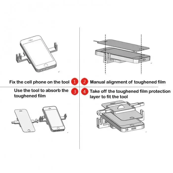 Fixed Holder Bracket Phone Screen Protector Film Cover Attach Holder - Image 4