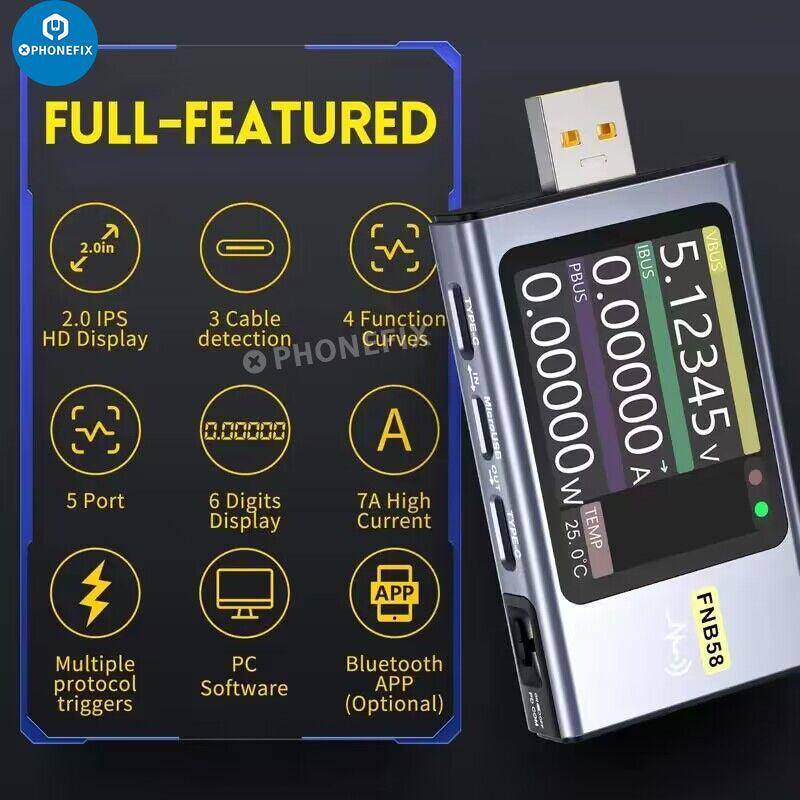 FNB48S FNB58 USB Voltmeter Ammeter Type-C Fast Charging Tester - Image 4
