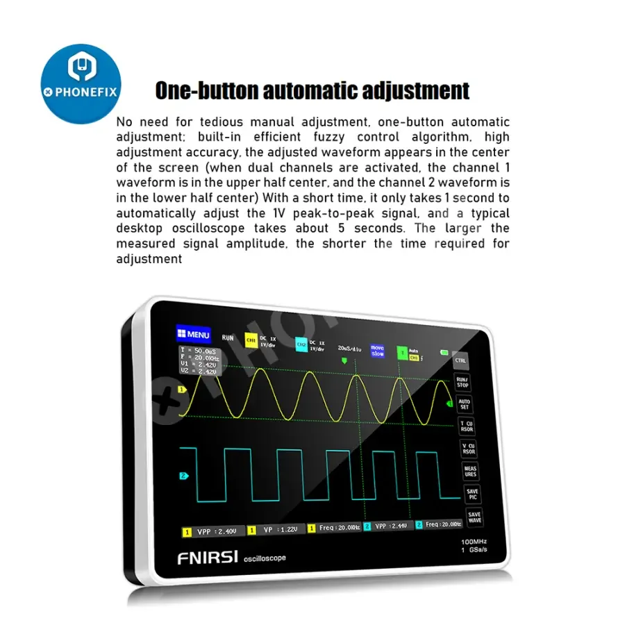 FNIRSI-1013D Digital Tablet Oscilloscope With Mini Dual Channel - Image 3