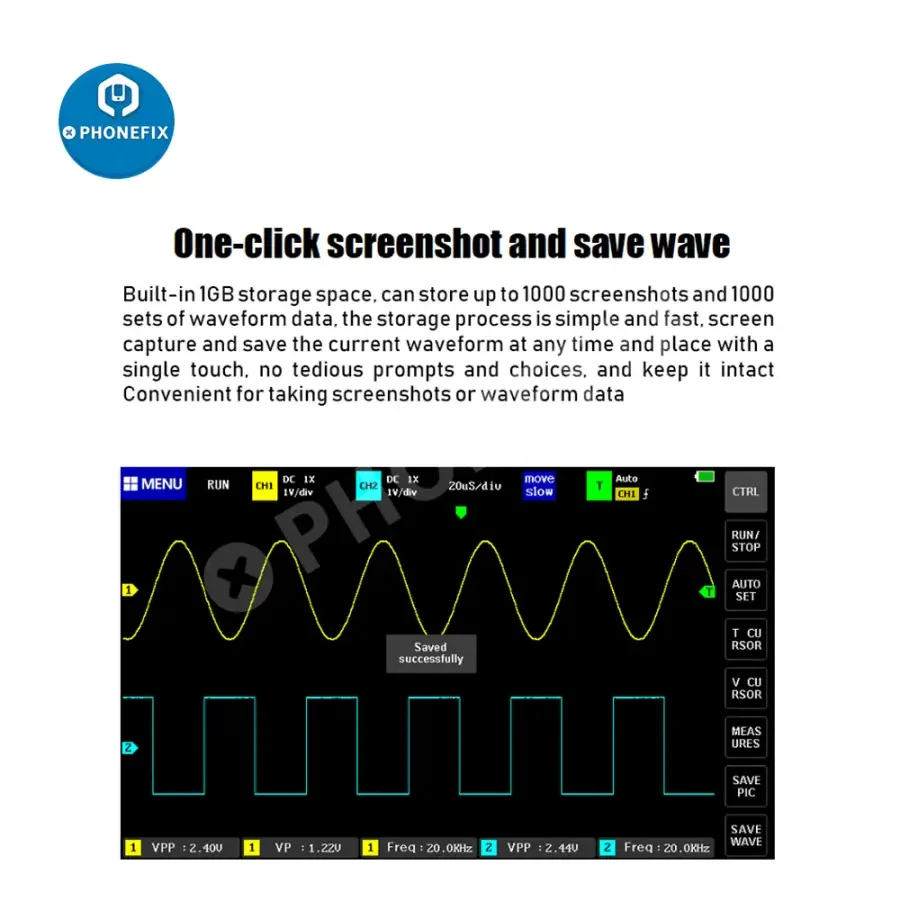 FNIRSI-1013D Digital Tablet Oscilloscope With Mini Dual Channel - Image 7