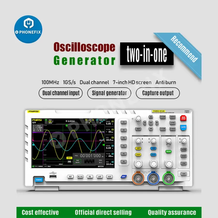 FNIRSI-1014D Digital Oscilloscope Dual Channel Input Signal Generator - Image 6