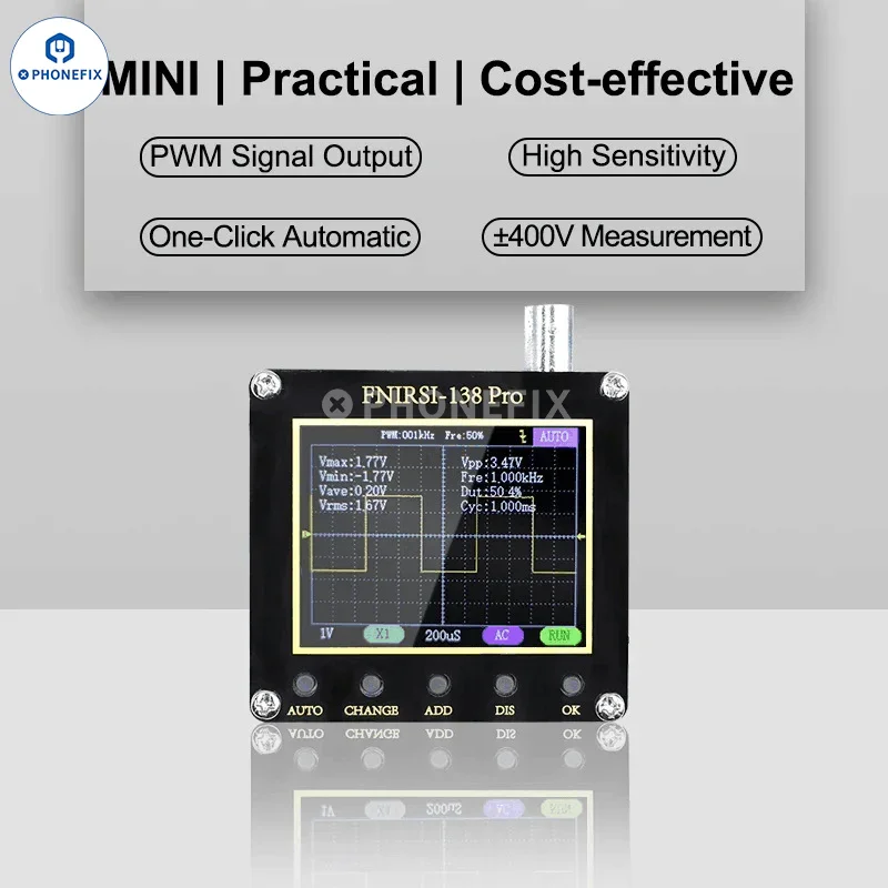 FNIRSI 138PRO Mini Digital Handheld Oscilloscope With 10x Probe - Image 3