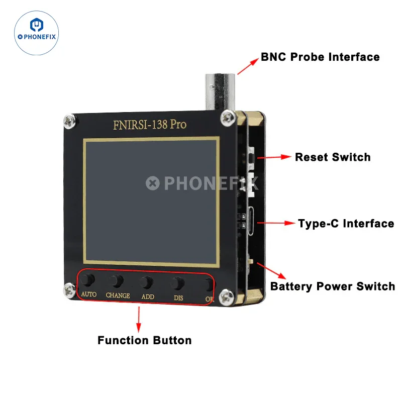 FNIRSI 138PRO Mini Digital Handheld Oscilloscope With 10x Probe - Image 6