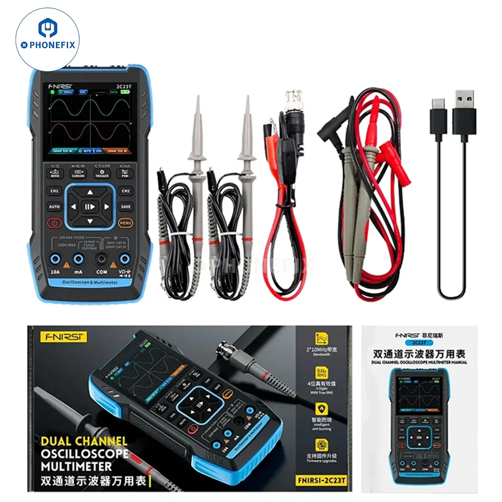 FNIRSI 2C23T 2C53T Portable Digital Multimeter 3 In 1 Signal Generator - Image 11