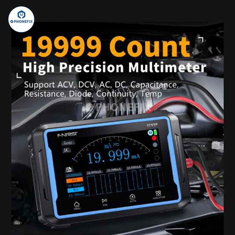 FNIRSI 2C53P 3 IN 1 Dual Channel Touch Screen Digital Oscilloscope - Image 3