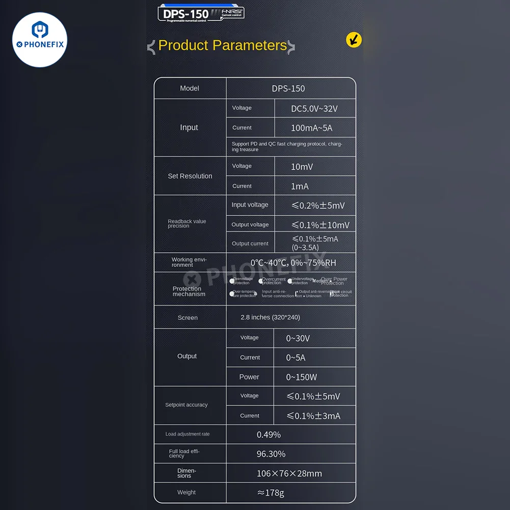 FNIRSI DPS-150 Programmable Mini DC Power Supply 30V 5A - Image 18