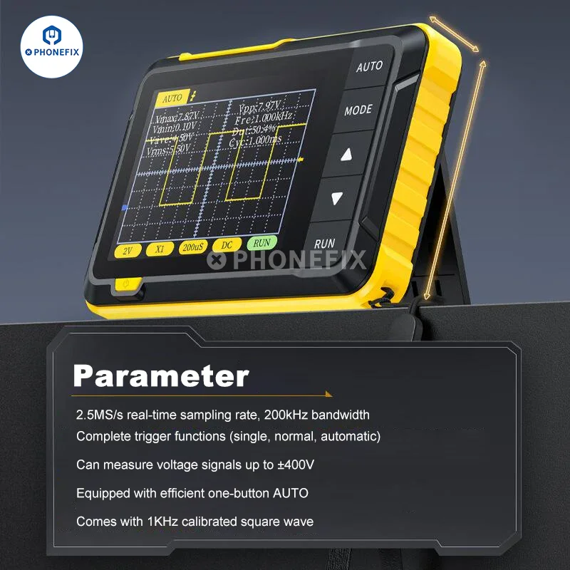 FNIRSI DSO152 2.5MS/s 200KHz Mini Handheld Digital Oscilloscope - Image 8