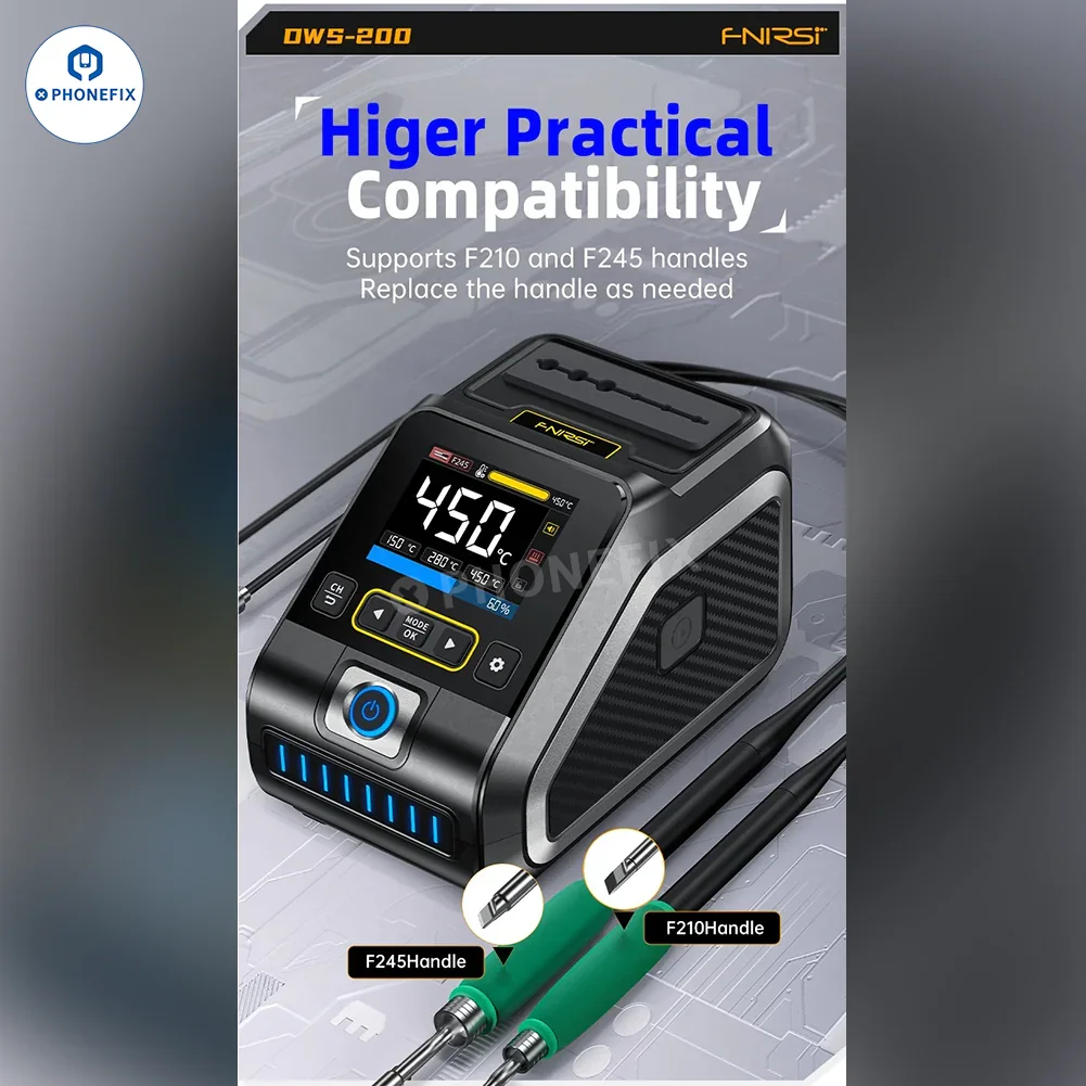 FNIRSI DWS-200 200W Soldering Station With T210 T245 Handle - Image 10