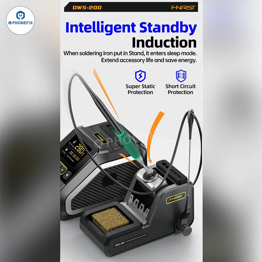 FNIRSI DWS-200 200W Soldering Station With T210 T245 Handle - Image 12