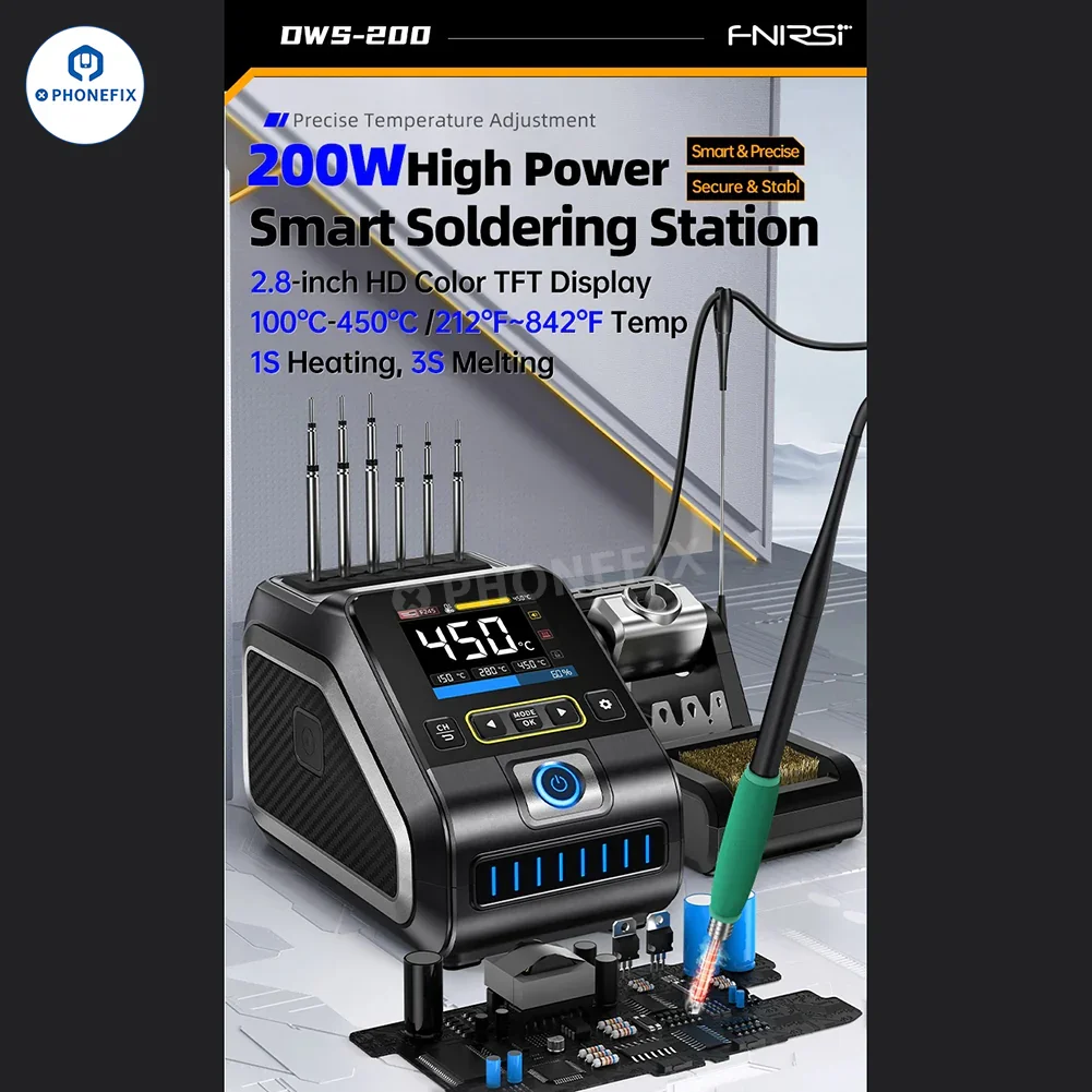 FNIRSI DWS-200 200W Soldering Station With T210 T245 Handle - Image 19