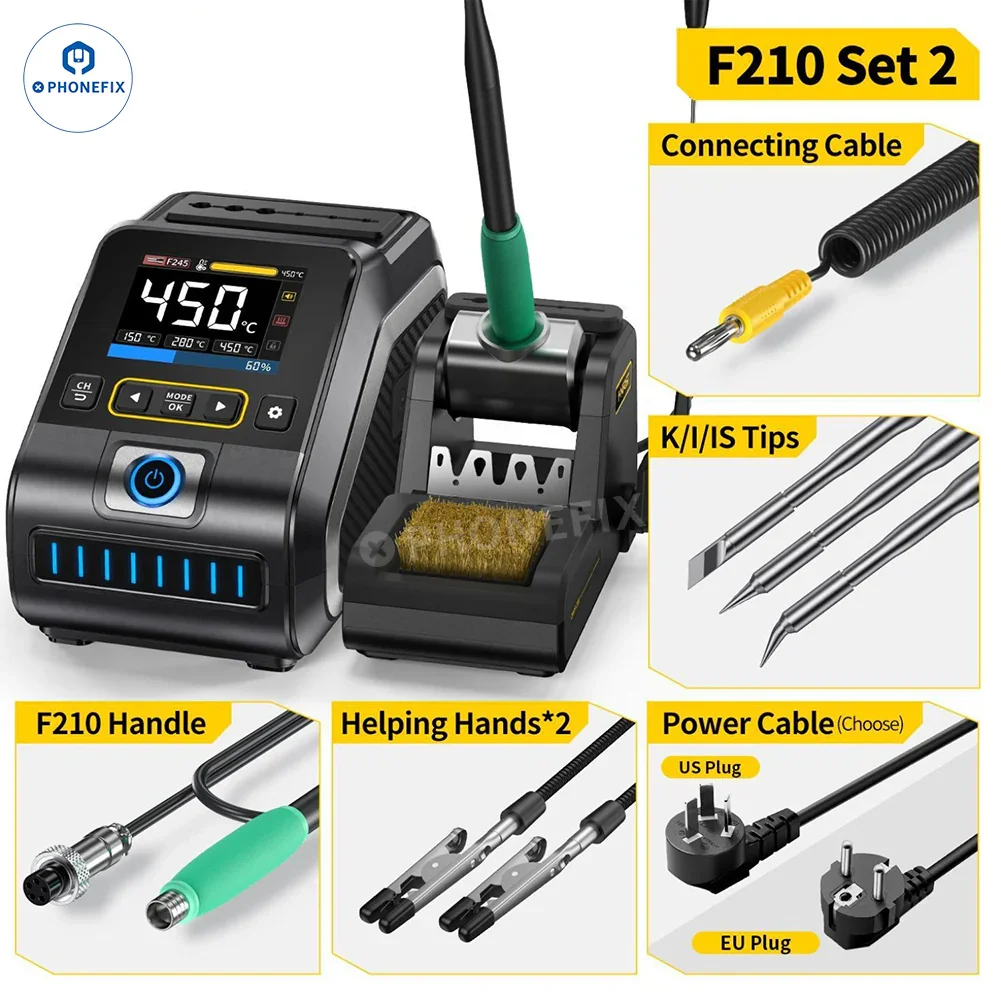 FNIRSI DWS-200 200W Soldering Station With T210 T245 Handle - Image 3
