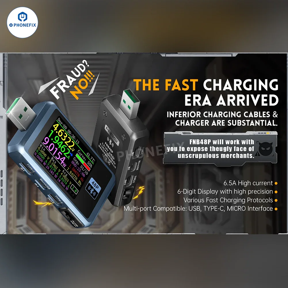 FNIRSI FNB48P USB Tail Tester For Phone Fast Charge Detection - Image 9