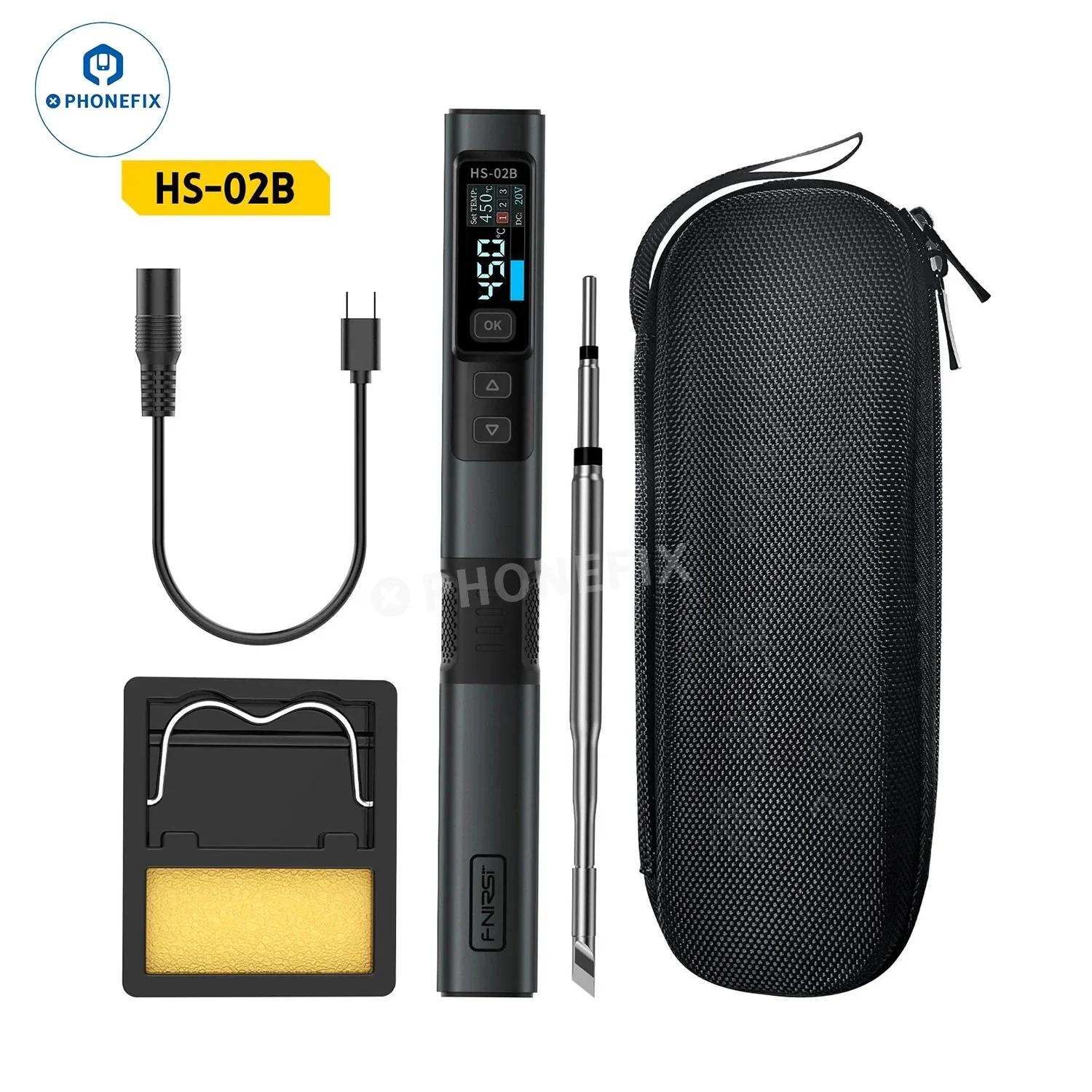FNIRSI HS-02 100W Soldering Iron Adjustable Constant Temperature - Image 6