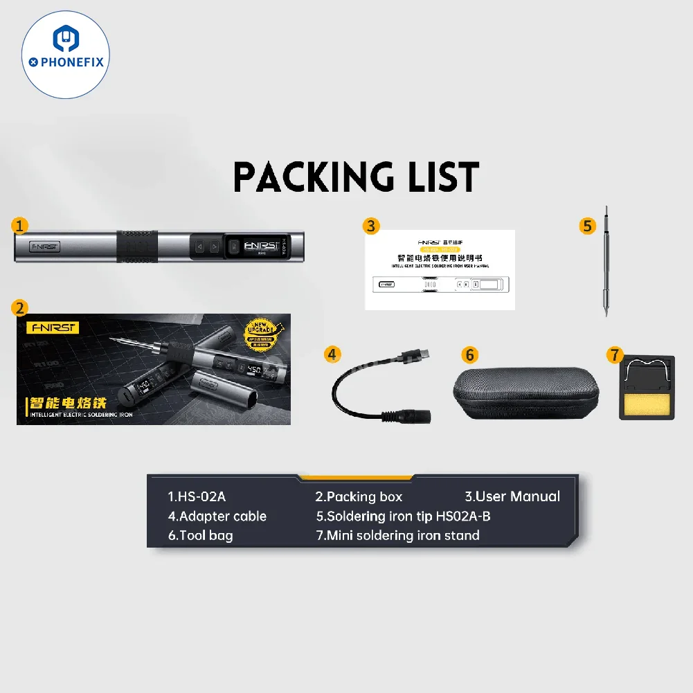 FNIRSI HS-02 100W Soldering Iron Adjustable Constant Temperature - Image 8