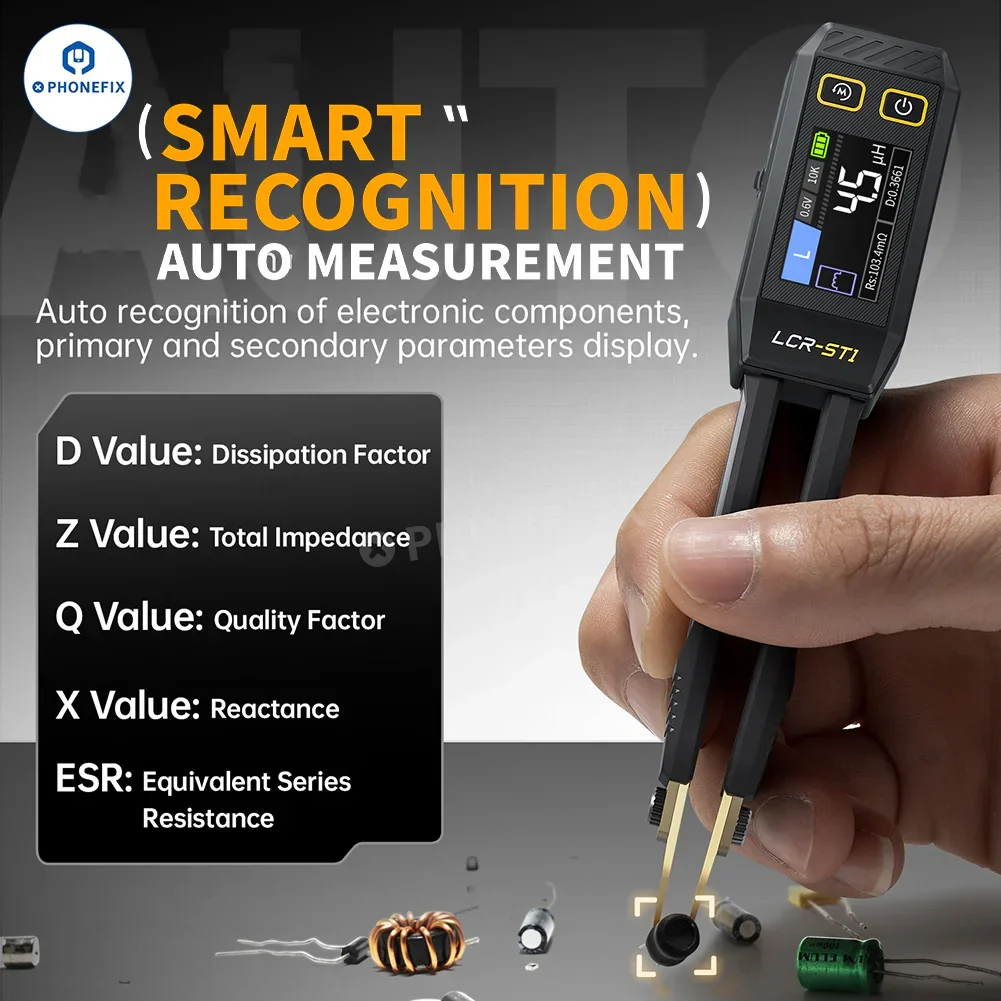 FNIRSI LC1020E LCR-ST1 Mini Digital Tweezers Bridge LCR ESR Tester - Image 5