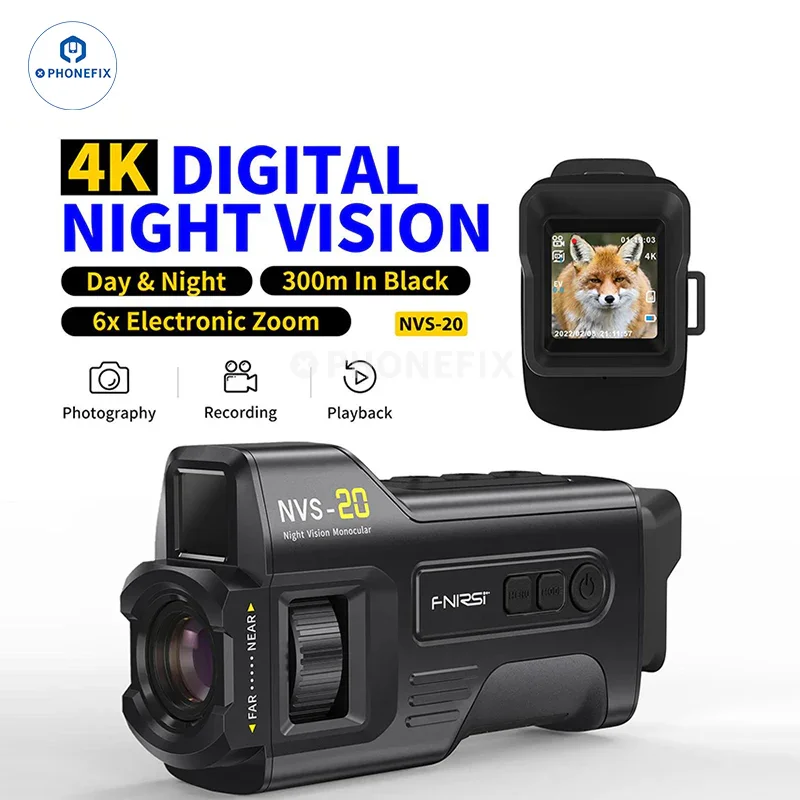FNIRSI NVS-20 4K 6X Infrared Digital Zoom Night Vision Device - Image 2