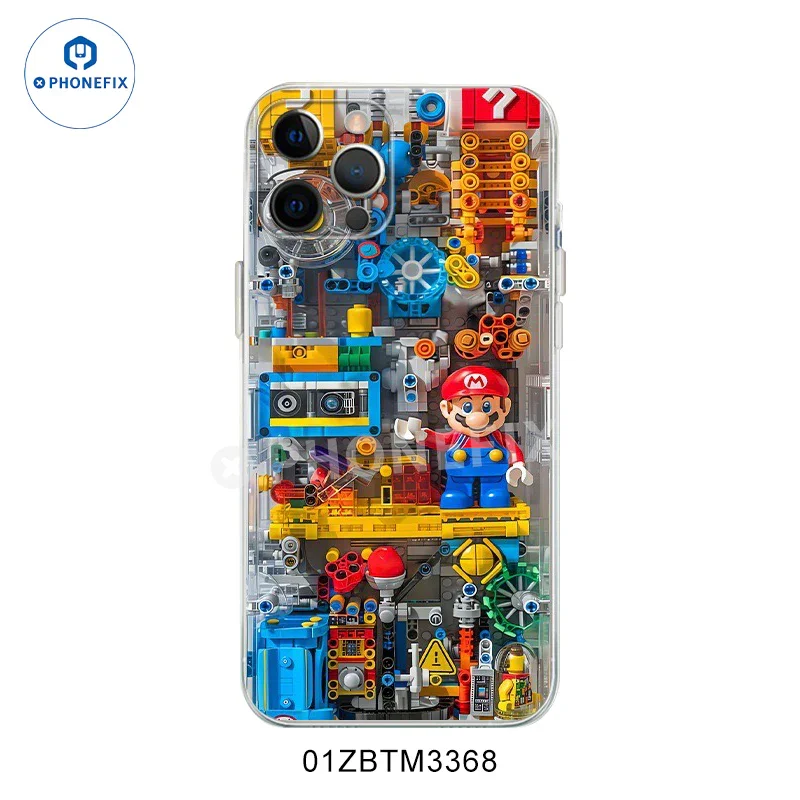 For iPhone 12-16 Pro Max Creative Mario Cartoon Transparent Phone Case - Image 10