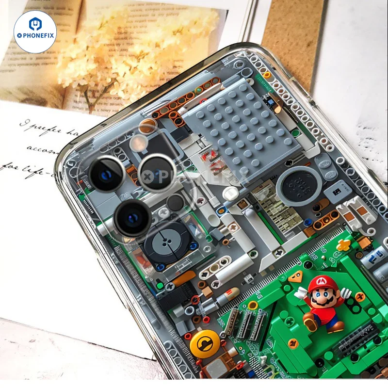 For iPhone 12-16 Pro Max Creative Mario Cartoon Transparent Phone Case - Image 8
