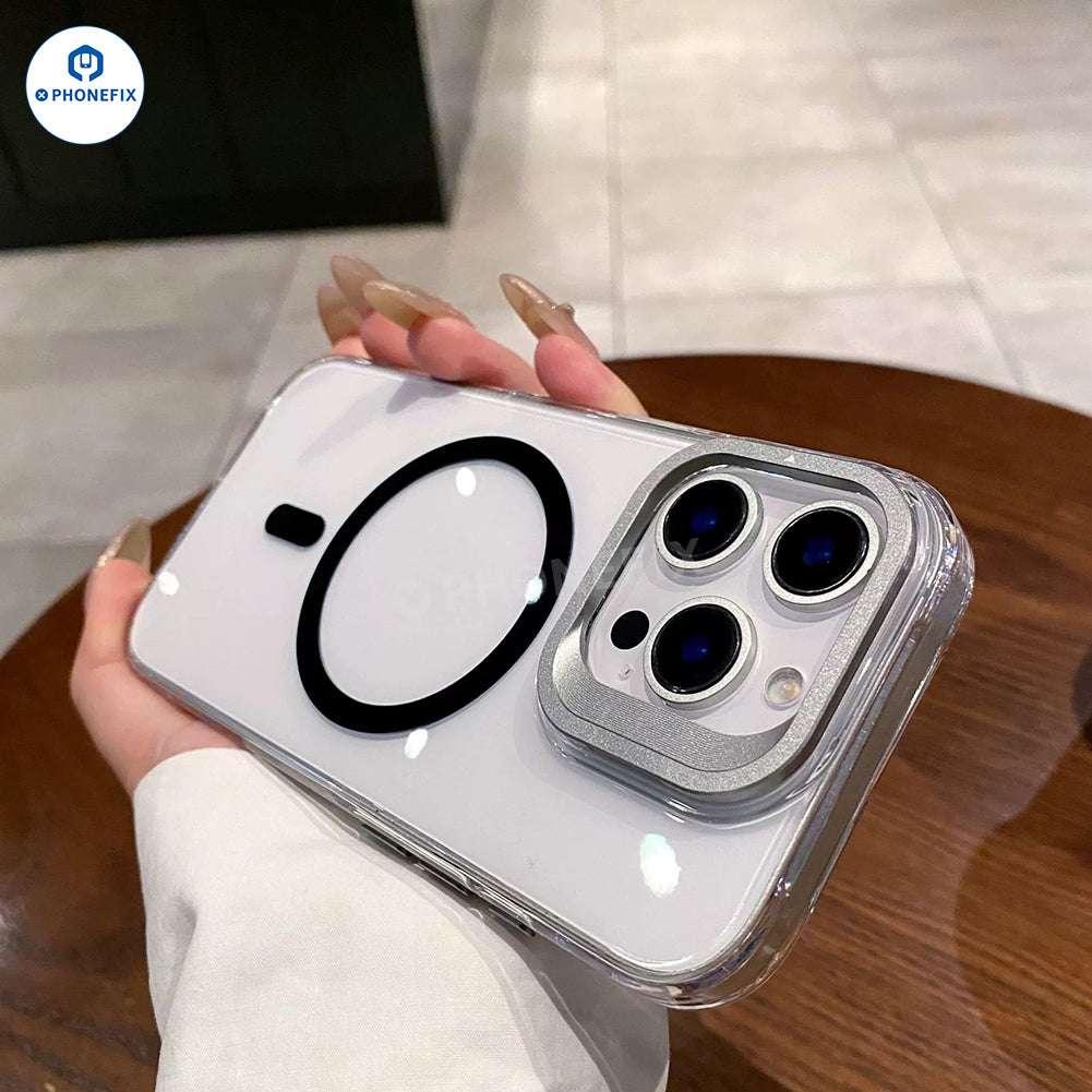For iPhone 13-17 Clear Case with MagSafe Metal Camera Ring Stand - Image 6
