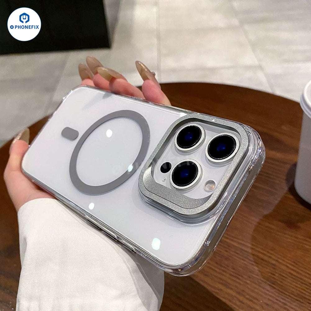 For iPhone 13-17 Clear Case with MagSafe Metal Camera Ring Stand - Image 8