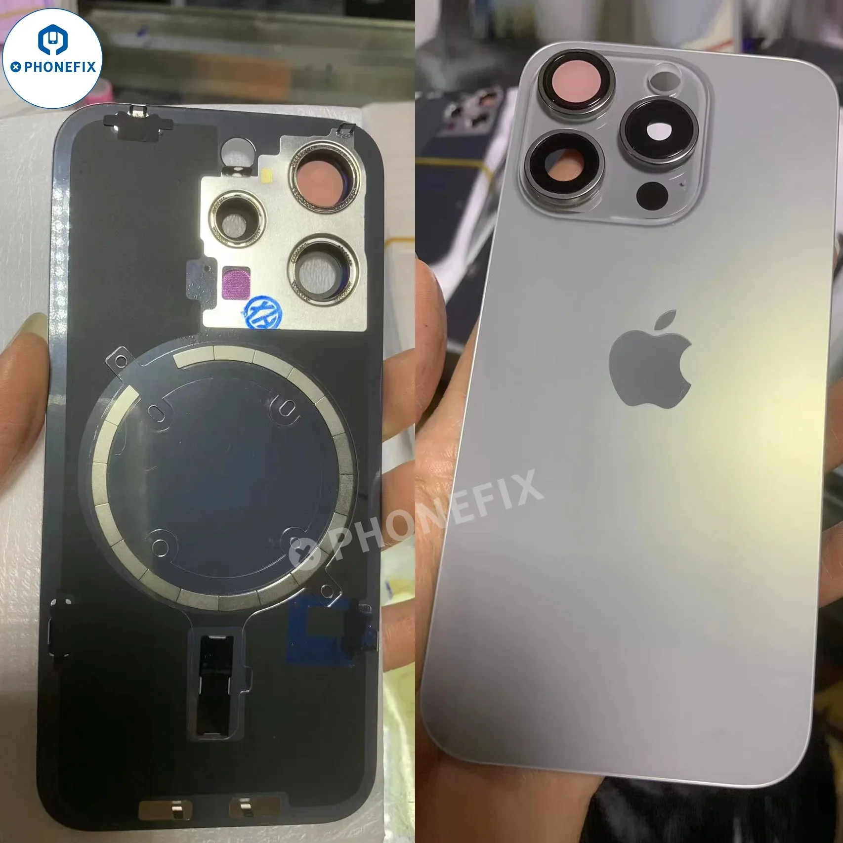 For iPhone 14-16 Pro Max Back Cover Glass With Magsafe Magnet - Image 2