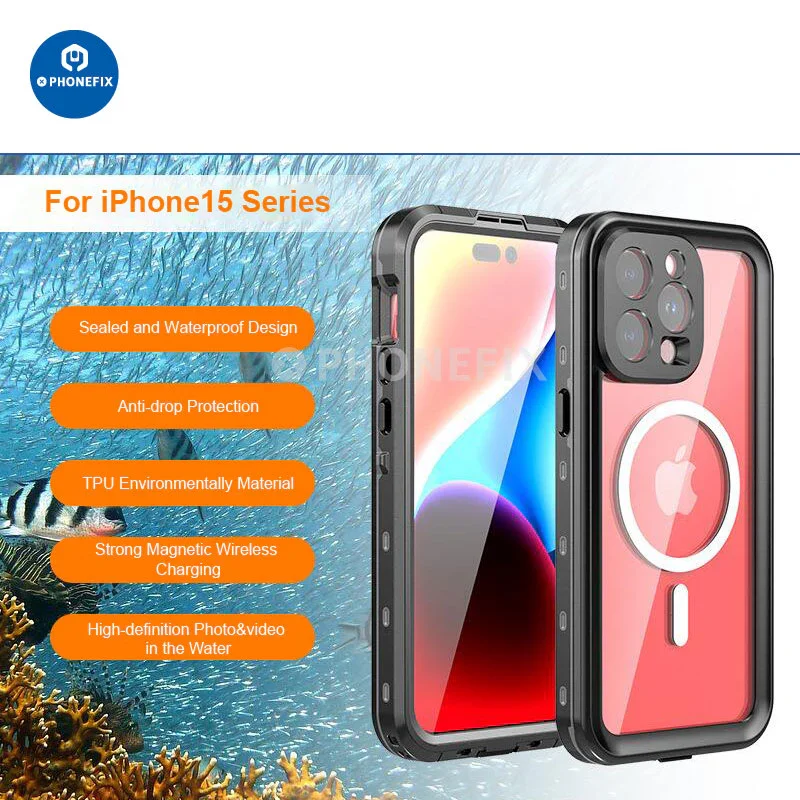 For iPhone 15 Series Full Body Waterproof Protective Phone Case - Image 3
