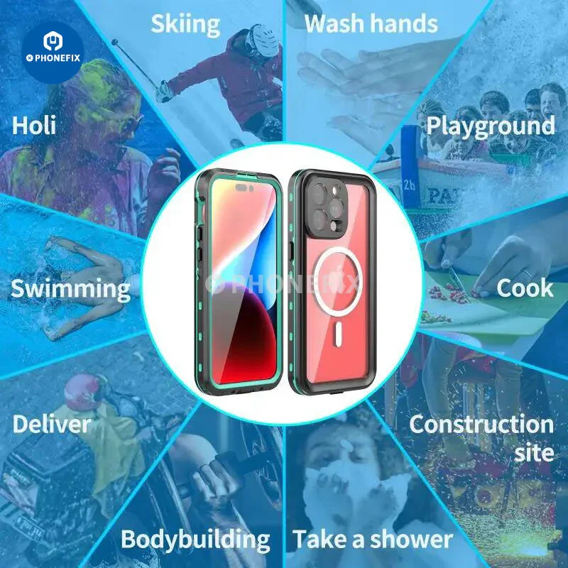 For iPhone 15 Series Full Body Waterproof Protective Phone Case - Image 4
