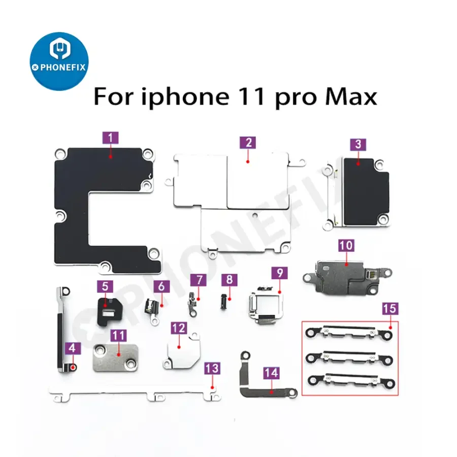 For iPhone 6-13 Pro Max Inner Small Parts Iron Metal Bracket Shield - Image 11