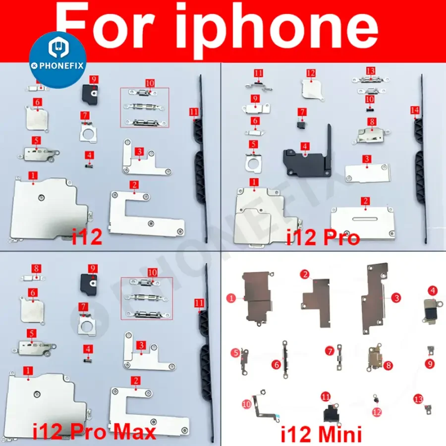 For iPhone 6-13 Pro Max Inner Small Parts Iron Metal Bracket Shield - Image 2