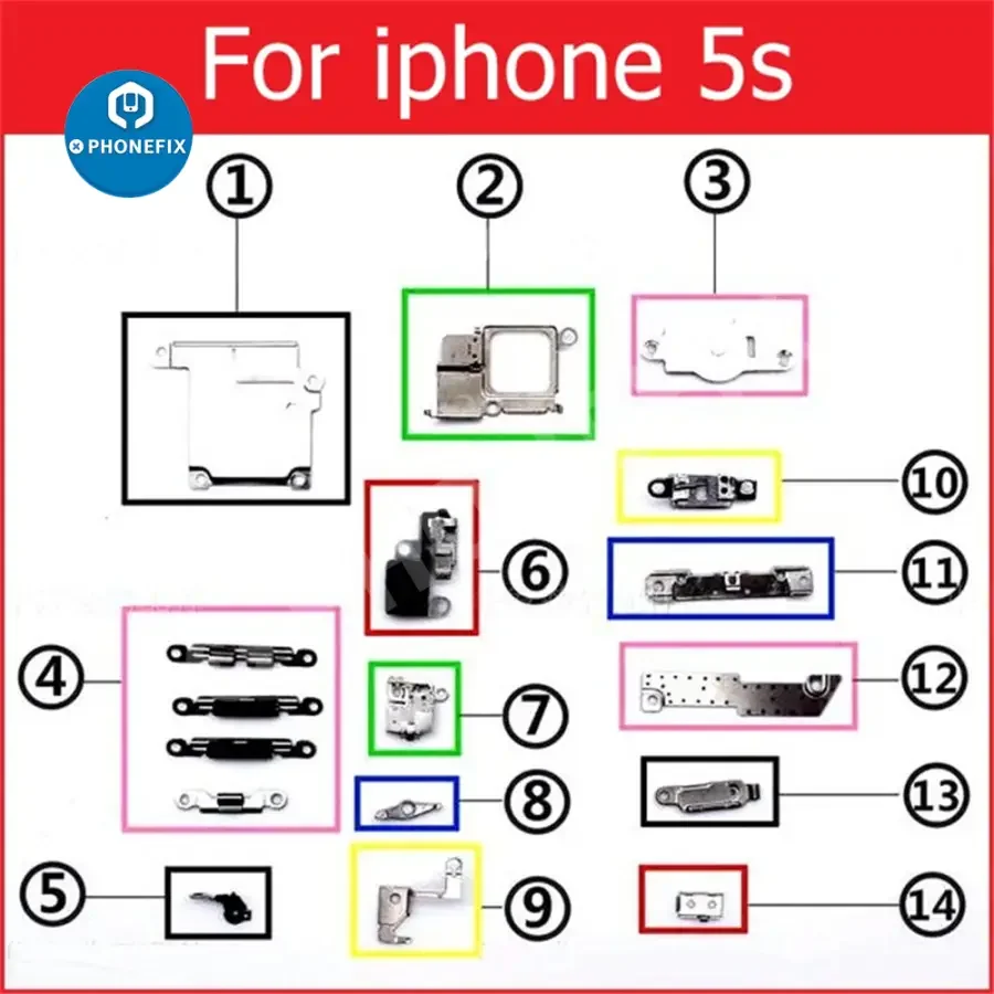 For iPhone 6-13 Pro Max Inner Small Parts Iron Metal Bracket Shield - Image 22