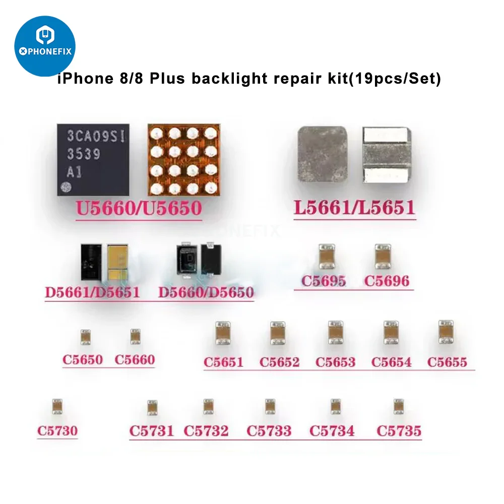 For iPhone Backlight Chip Diode Capacitor Coil Filter Repair Kit - Image 5