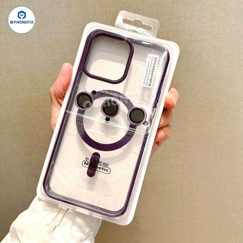 For iPhone Magnetic Frosted Phone Case With Camera Lens Film - Image 2