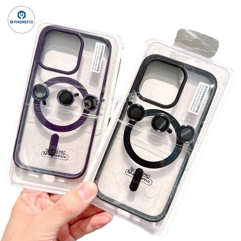 For iPhone Magnetic Frosted Phone Case With Camera Lens Film - Image 4
