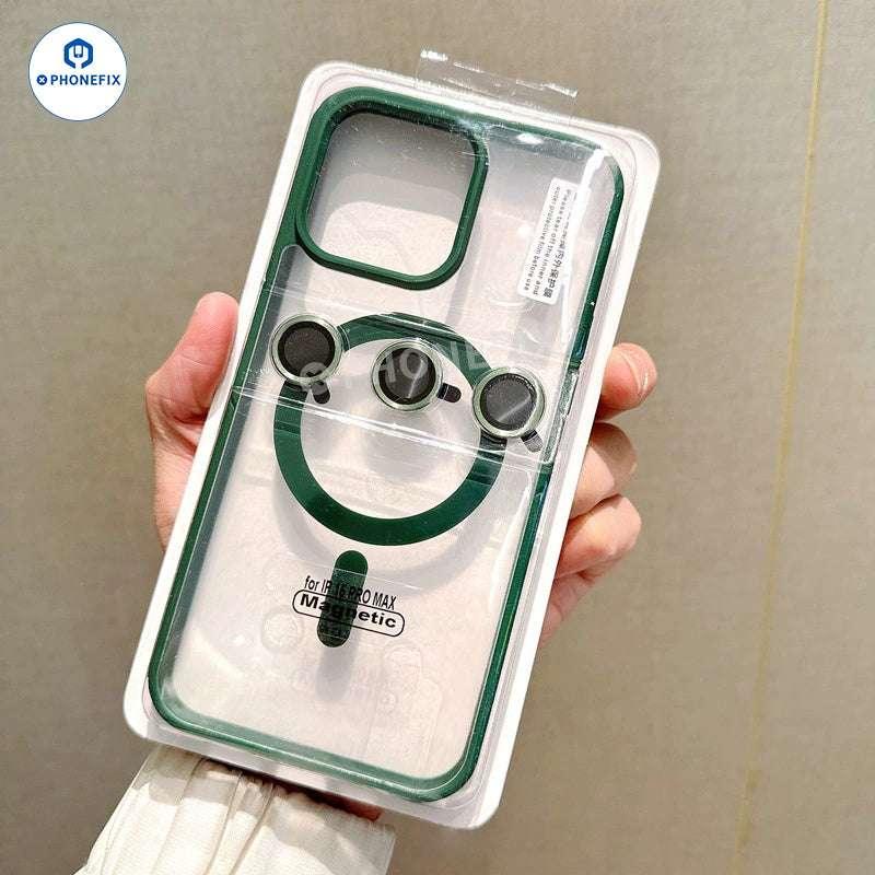For iPhone Magnetic Frosted Phone Case With Camera Lens Film - Image 5