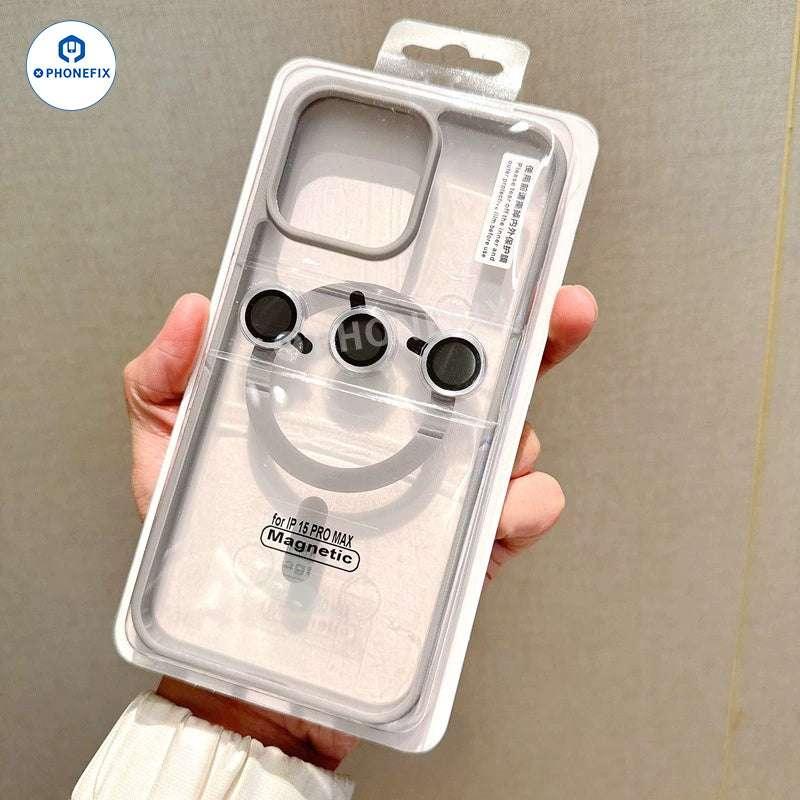 For iPhone Magnetic Frosted Phone Case With Camera Lens Film - Image 8