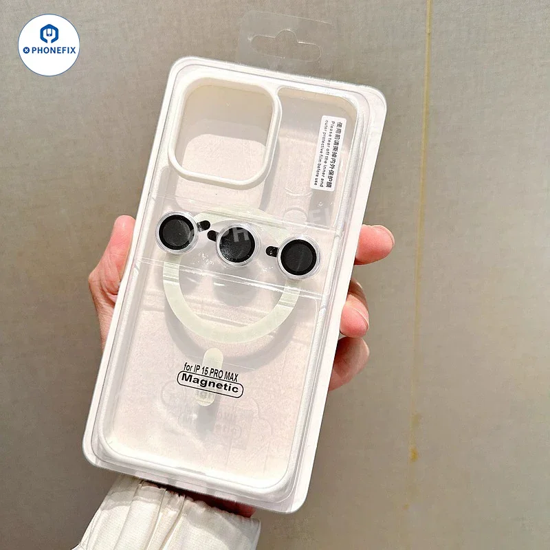 For iPhone Magnetic Frosted Phone Case With Camera Lens Film - Image 9