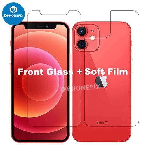 For iPhone X-15 PM Front Back Tempered Glass Screen Protector Film - Image 4