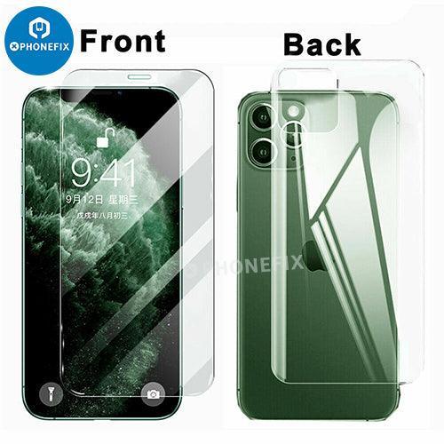 For iPhone X-15 PM Front Back Tempered Glass Screen Protector Film - Image 5