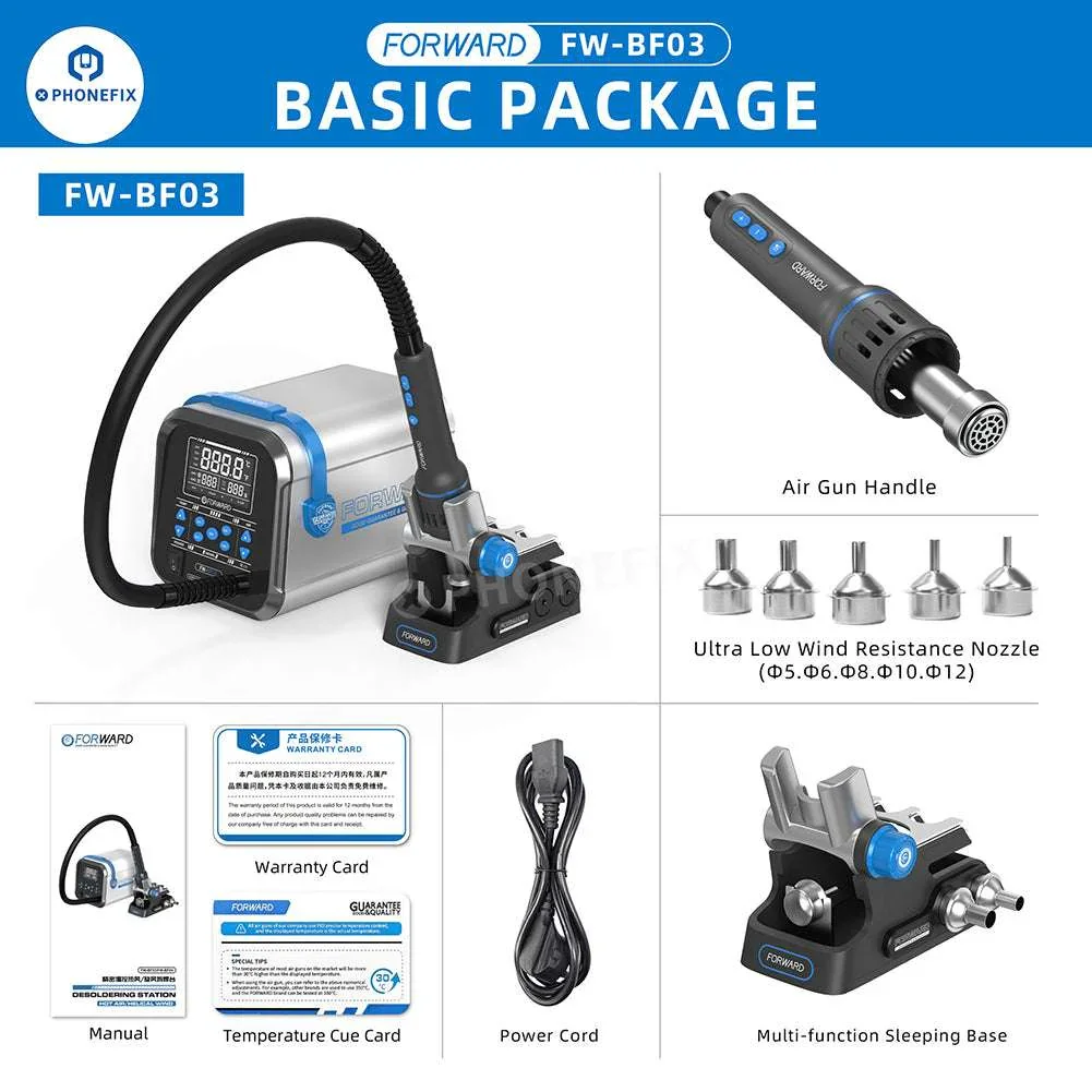 FORWARD FW-BF03 FW-BF04 1300W Hot Air Desoldering Station - Image 8