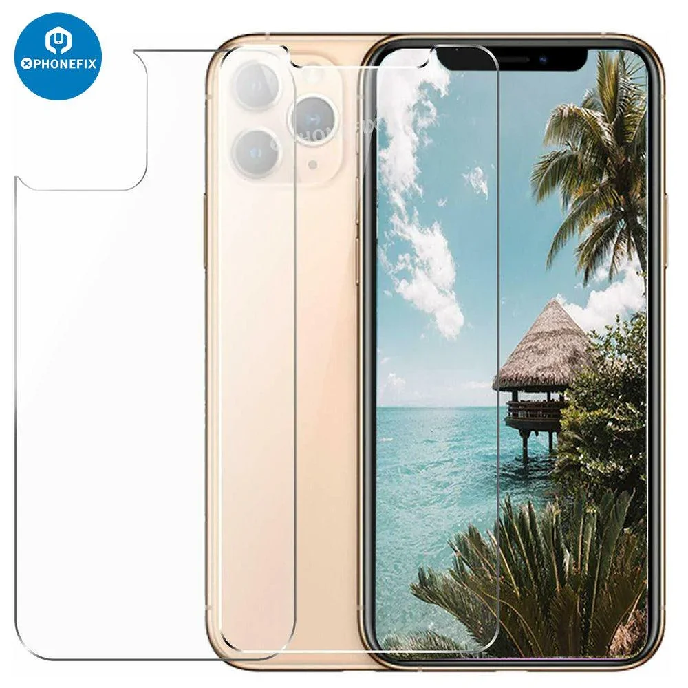 Front Back Tempered Glass Screen Protector For iPhone 8-15 Pro Max - Image 3