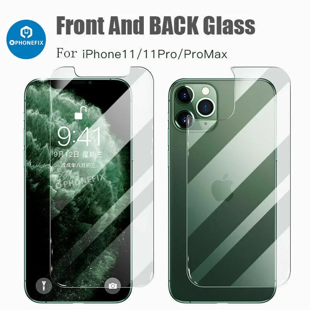 Front Back Tempered Glass Screen Protector For iPhone 8-15 Pro Max - Image 4
