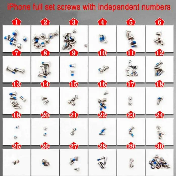 Full Set Screws with Independent Numbers Diagram For iPhone X-16 - Image 3