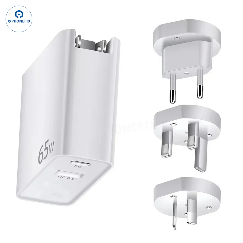 GaN PD-100W Charger with Convertible Plug for Laptops and Mobile Phone - Image 3